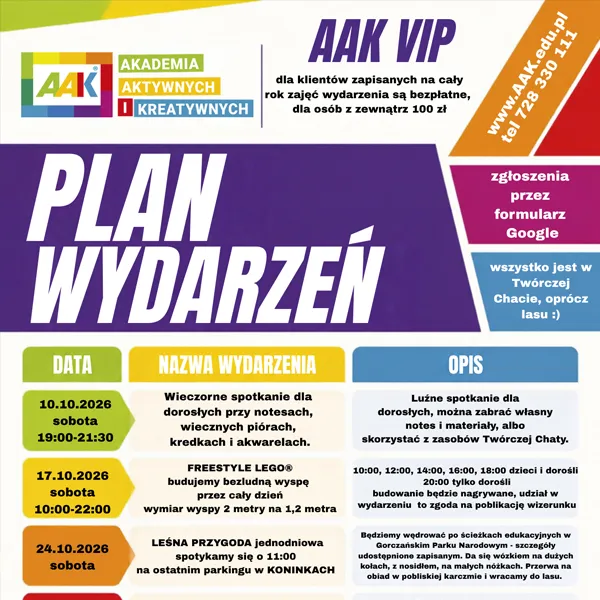 Akademia Aktywnych i Kreatywnych - zapisy 2026/2027